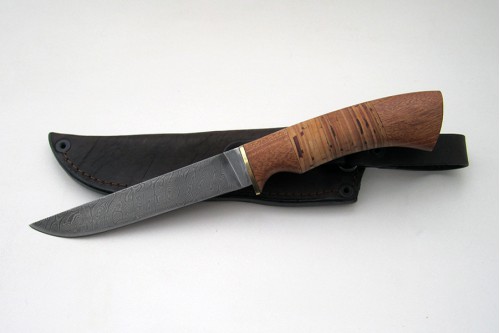 Нож из дамасской стали "Филейный" (малый) - работа мастерской кузнеца Марушина А.И.